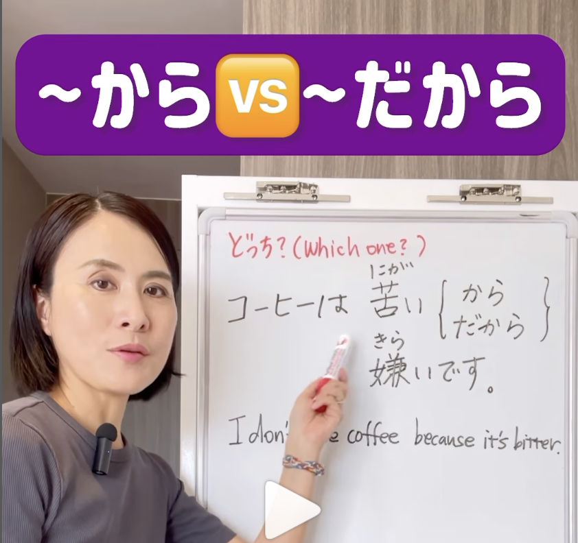 〜から vs 〜だから(~kara vs ~dakara) :JLPT grammar - Chika Sensei's Japanese ...